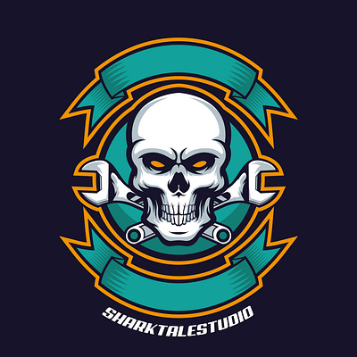 Streetbike skull logo biker branding design illustration logo mascot motorbike skull street