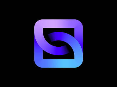Abstract S monogram (negative space) branding icon logo