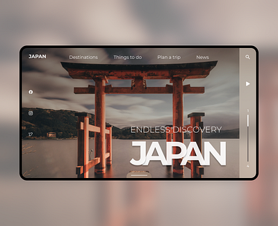 Japan tourism - Landing page Conceptual UI design best ui design branding conceptual design dailyui dailyuichallenges design design inspirations experimental graphic design japan landing page landing page ui tourism ui ui challenges ui contest ui design web design web ui design webpage design
