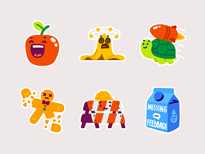Spicy Emotions 1 apple banana confused drawing editorial feedback gignerbread man hand drawn illustration illustrator minimal miro speed spicy sticker stickers turtle vector whiteboard wip