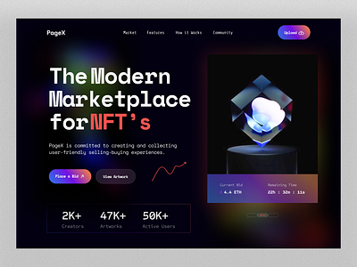 NFT Marketplace Website Design branding design illustration landing page logo nft nft landing page nft marketplace nft web nft website ui ux web design web3 website