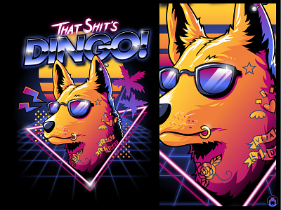 That shit's DINGO! 80s animal apparel commission dog illustration merch merchandise miami pet retro t shirt t shirtdesign tshirt tshirtdesign vector