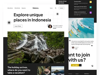 Ndolan. design holiday landing page travel ui uiux user experience user interface ux web design