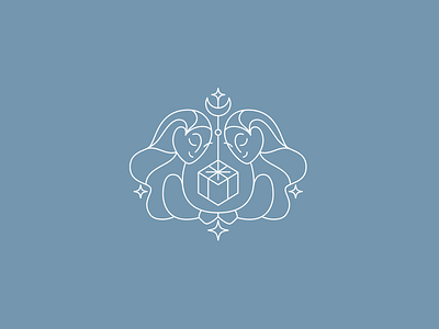 Twins astrology character gift illustration logo logotype minimalism twins