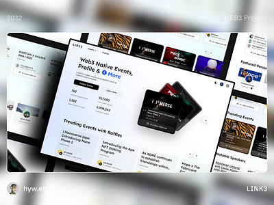 Link3 New Landing Page - Web3 Native Events, Profile & More bitcoin blockchain btc crypto design event homepage landing page landingpage minimal minimalist nft profile ui web web3 website