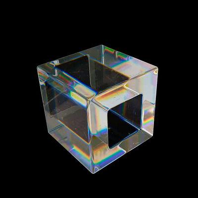 Glass Object #1 3d animation c4d cube dispersion glass scratches