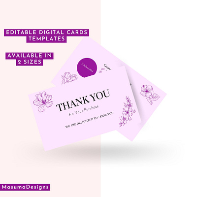 Business Thank You Card Template business design floralprint template thankyoucard