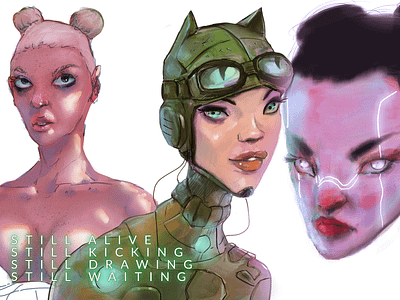 random sketches character digital paint portrait sketch stylized stylized painting
