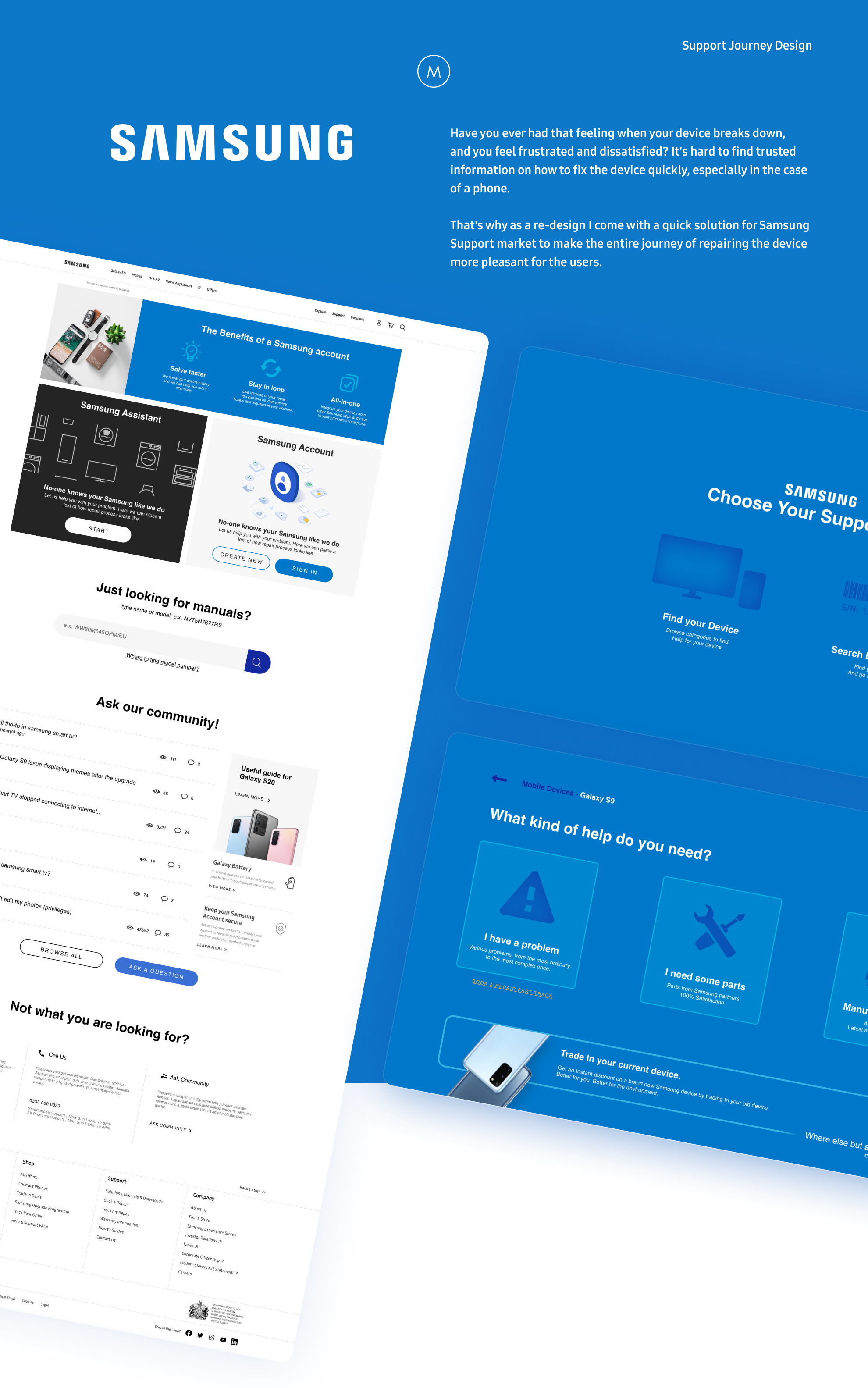 Samsung | Individual Support Journey design minimal ui user experience user interaction user interface ux web