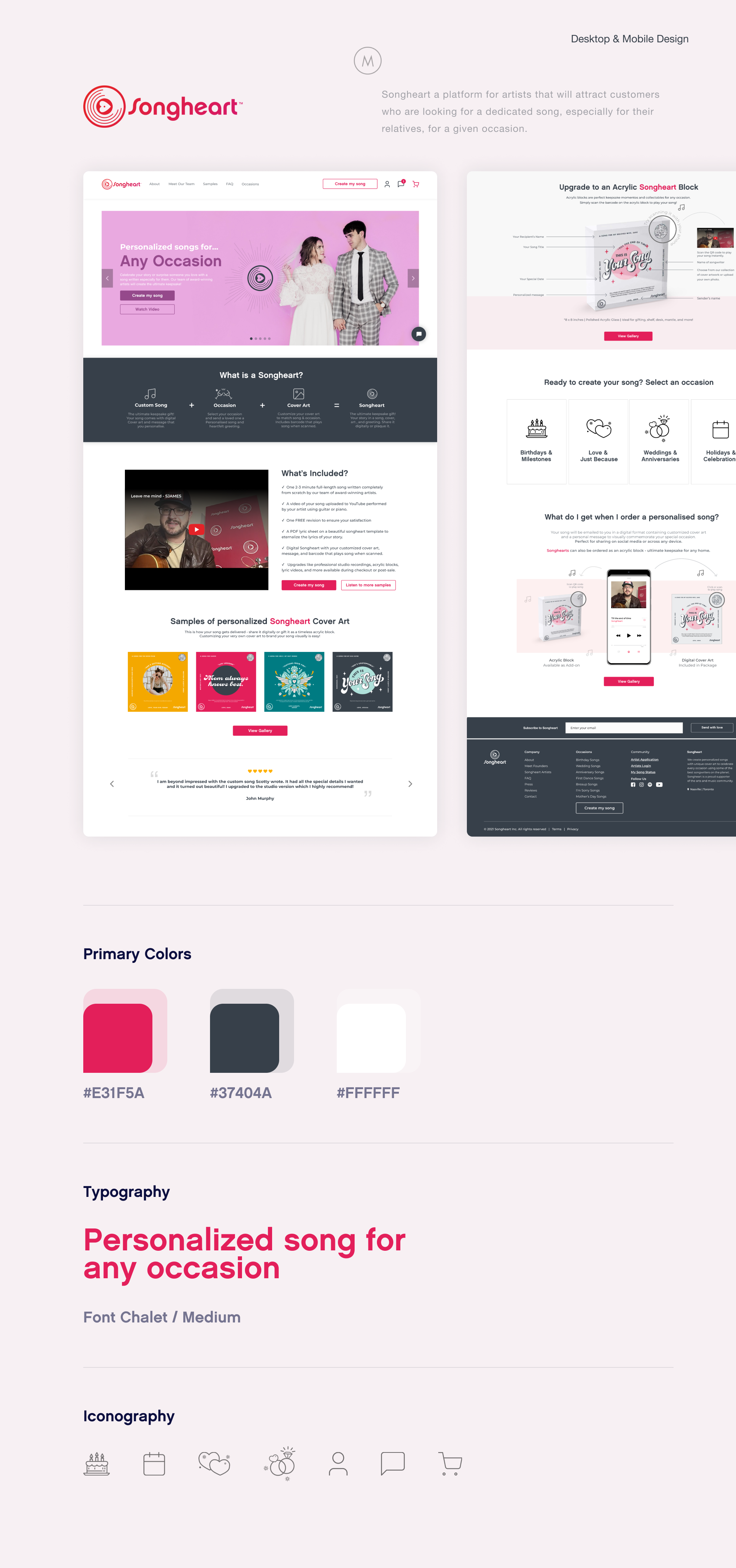 Songheart | Personalized songs for any occasion design illustration minimal ui user experience user interaction user interface ux web