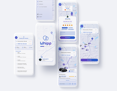 Whipp | Driving Assistant Mobile App design minimal ui user experience user interaction user interface ux web