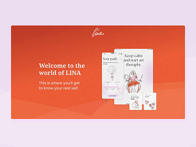 LINA App Landing Page animation app art therapy design figma illustration mental health tilda ui