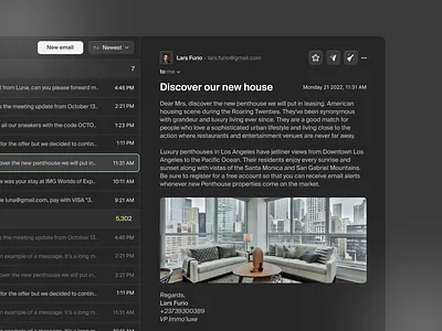 Email client 📬 client dark theme dark ui email emailing software