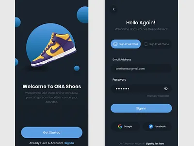 Shoes Buying App UI Design (Welcome Screens) app graphic design ui ux
