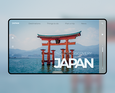 Japan tourism - Landing page Conceptual UI design best designs blue branding daily ui challenge daily ui practice daily ui solutions dailyui design designcontest ecommerce graphic design japan landing page landing page ui social media tourism ui ui contest ui design web design