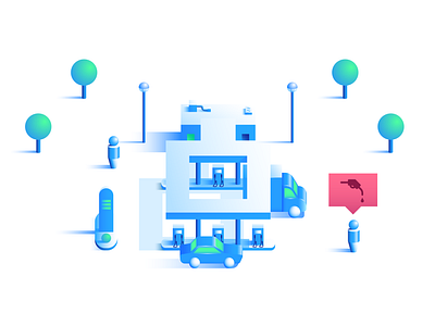 Gas station car energy fuel icon illustration illustrator isometric line linear pollution renewable renewableenergy truck vector vehicleelectric