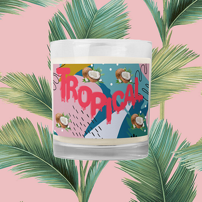 Tropical Candle Mockup graphic design photoshop typography