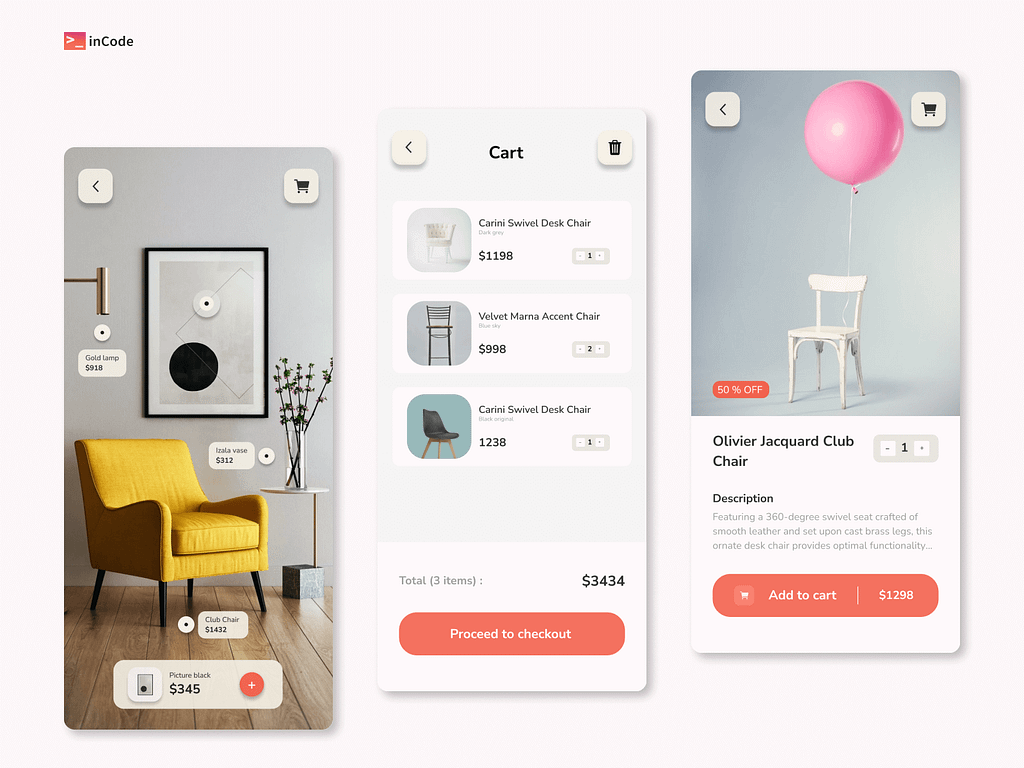 Ecommerce mobile application for online store by inCode Systems on Dribbble