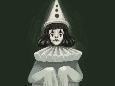 Pierrot graphic design graphics hand drawn illustration