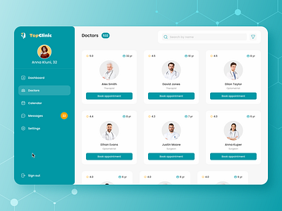 Top Clinic | App Design app clinic design doctor health hospital ui ux web