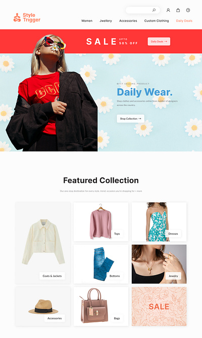 Styletrigger- online store | E-commerce web UI design branding design figma logo ui ui design ui ux