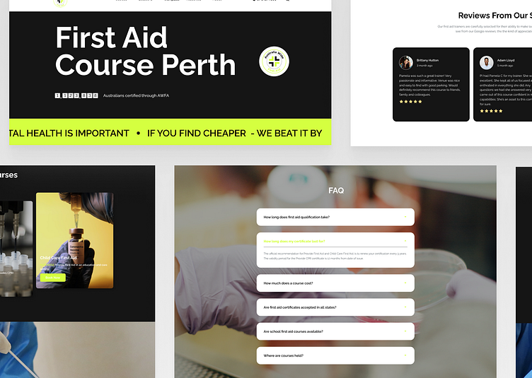 Australia Wide First Aid website UI design by Alex Kibak on Dribbble