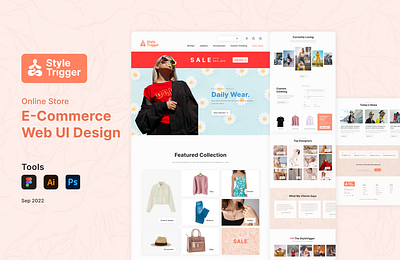 Styletrigger- online store | E-commerce web UI design branding design figma logo ui ui design ui ux