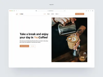 YesCoffee! Landing page (hero section) for Coffe shop dailyui ui ux webdesign website