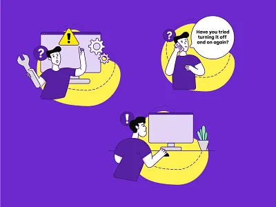 Company illustrations article blog article branding dactylgroup design designer developer figma illustration sketch tablet ui violet yellow