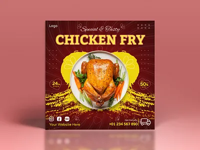 Food Social Media Design, Instagram Post Design Template. banner design banners branding design food banner graphic design illustration instagram post logo post design social media banner social media design ui ux vector