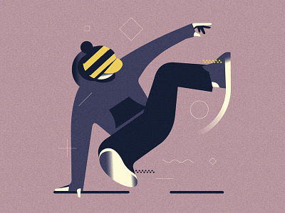 Break dancer (Personal '22) character design editorial grain graphic design illustration