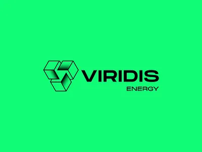 Logo design | Viridis Energy black branding design gradient graphic design green high tech innovation logo logo design power power plants tech technology typography vector