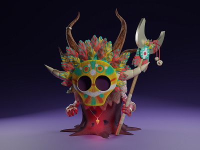 Shaman 3d 3d art 3d model blender render shaman