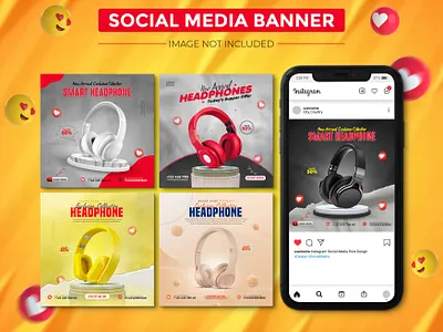 Social Media Banner Design Template banner design digital digital banner headphone banner headphone social media illustration live live banner live now logo new social media post banner poster social banner 2023 social media social media 2023 social media design social media post ui