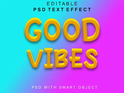 good vibes text effect 3d effect graphic design luxuary modern text text effect typography