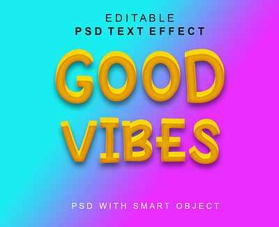 good vibes text effect 3d effect graphic design luxuary modern text text effect typography