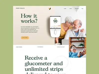 Healthcare Web Design branding diabete doctor gluco meter healthcare homepage medical typography web design