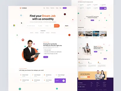 Job finder platform website landing page app design illustration job finder landing page mobile app design ui ui design ux ux design website