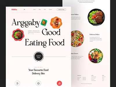Food Delivery Landing page-FOODIs delivery eat food food delivery app food delivery landing page food delivery service foodie homepage landing page pizza restaurant ui website website design