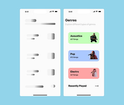 Skeleton Screen (Loading Screen) design dribble figma interaction design mobile design shots ui uiux