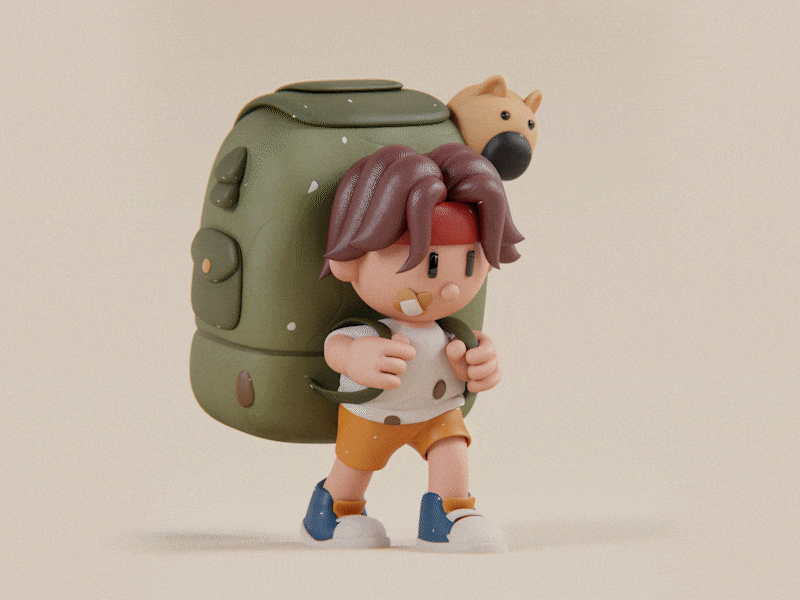 Strong Walk Collection 3d animation art clay cute design game illustration isometric lowpoly motion graphics nft walk