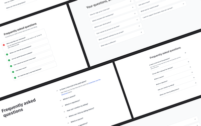 FAQs Section design minimal ui web
