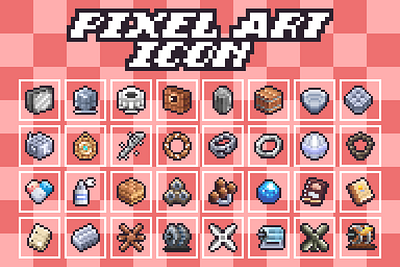 PIXEL ART ICON FOR GAME 8bit animation branding game game art graphic design motion graphics pixel art ui