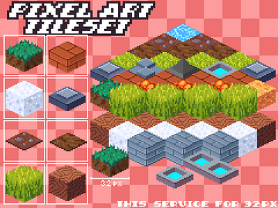 PIXEL ART TILESET ISOMETRIC 8bit game art game asset game designer isometric pixel art tileset ui ux