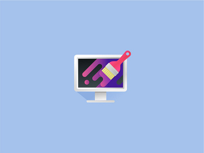 Painted Monitor Icon Design app branding brush computer graphic design icon design illustration logo mobile monitor paint ui vector