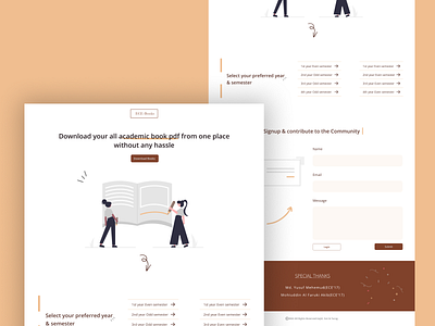 ECE-Books book design flat illustration landing page minimal ui ux