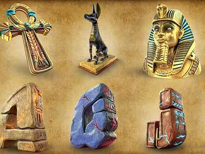 Animation of the set of 3D symbols for the Egypt themed slot gam 3d 3d animation 3d art 3d design 3d developer 3d development 3d symbols egypt slot egypt symbols egypt themed gambling game art game design graphic design motion art motion design motion designer motion graphics