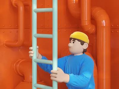 Engine Room 3d art animation character cinema 4d illustration lighting mograph octane submarine