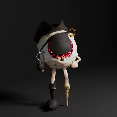 Blind as a bat 3d 3d art art direction blender blender3d blockchain c4d character art cinema4d crypto art human made illustration metaverse nft nft collection no ai pbr pirate
