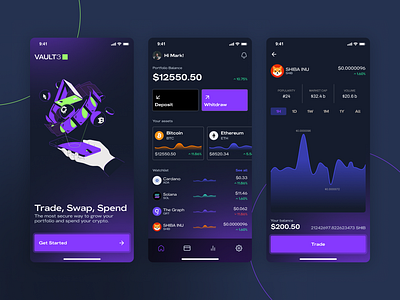 Crypto Wallet - Mobile App bitcoin crypto cryptocurrency defi design ethereum finance investing mobile product design startup ui ux uxui wallet web3